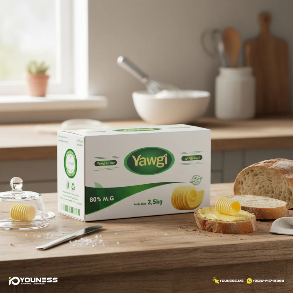 تصميم تغليف منتج زبدة طرية
